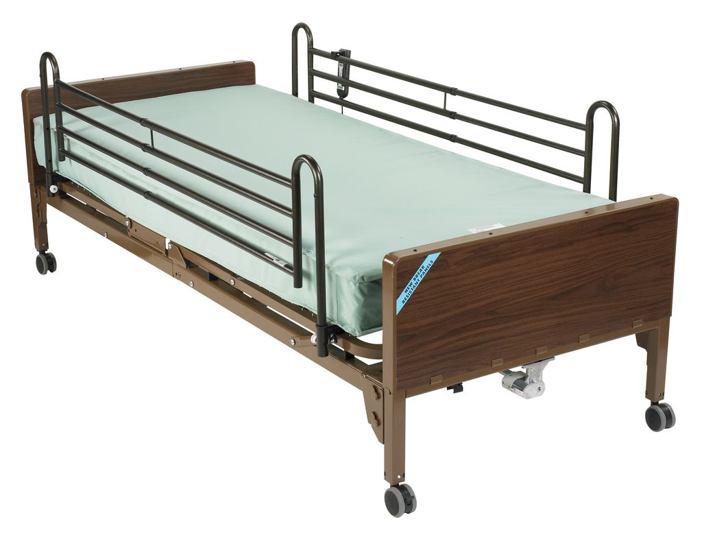 Delta Ultra Light Semi Electric Hospital Bed with Full Rails and ...